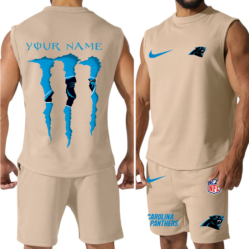 Carolina Panthers Colorful Combo Men Jersey Tank Top and Shorts 6
