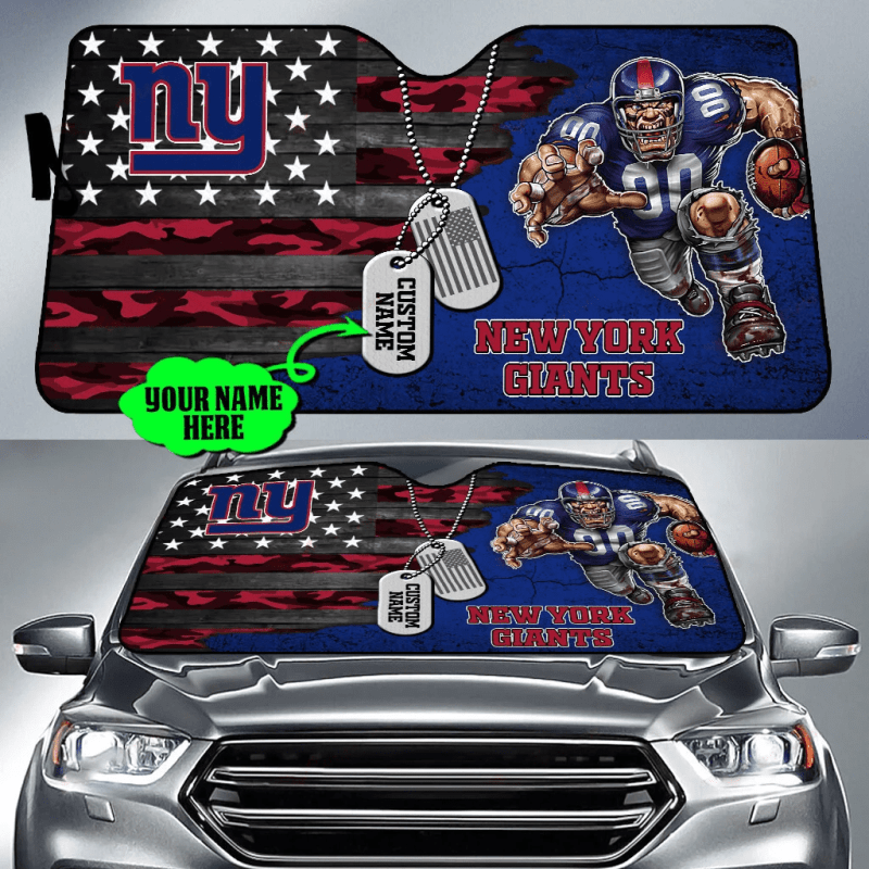 New York Giants Personalized Auto Sun Shade