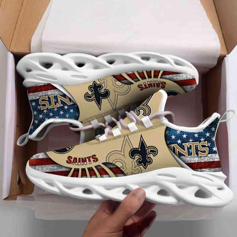 New Orleans Saints Yezy Running Sneakers Side View