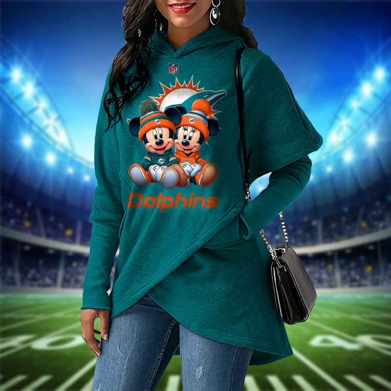 Miami Dolphins Women's Irregular Hoodie Side View