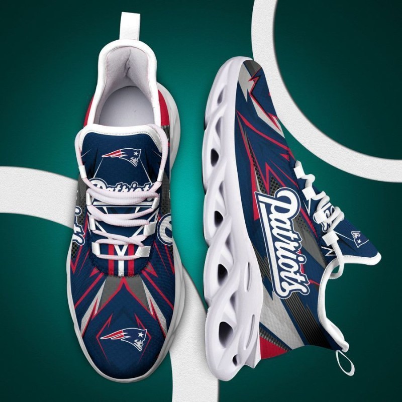 New England Patriots Yezy Running Sneakers Back View