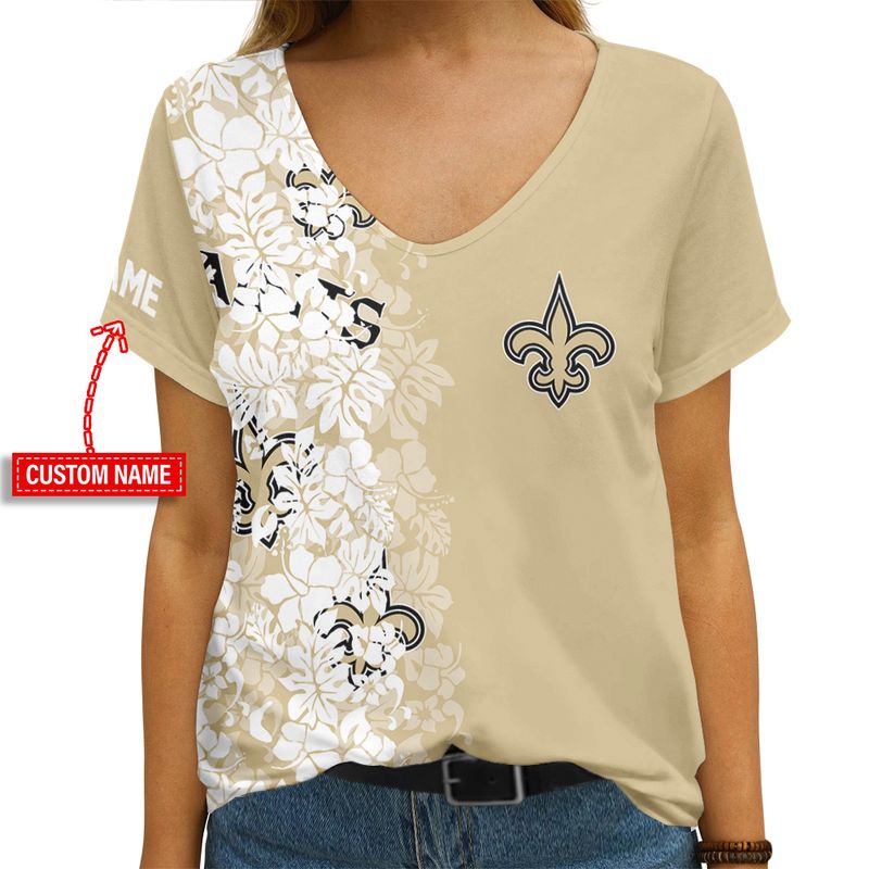 New Orleans Saints V-neck T-shirt - Detail View