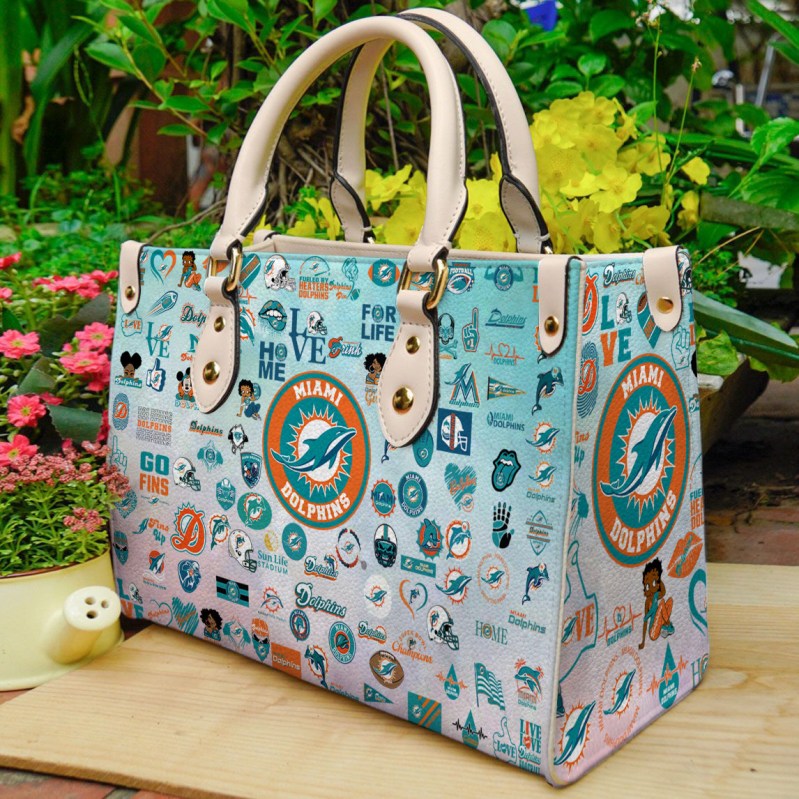 Miami Dolphins Leather Hand Bag