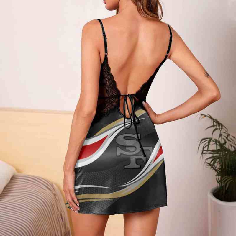 San Francisco 49ers Lace Back Strap Slip Dress with Accessories