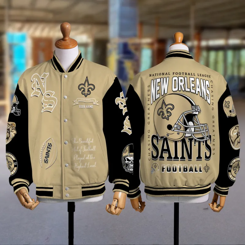 New Orleans Saints Unisex Varsity Jacket - Image 2