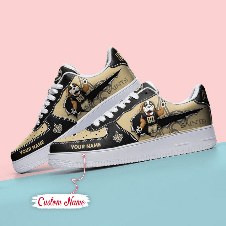 New Orleans Saints Custom Name Air Force 1 Sneaker