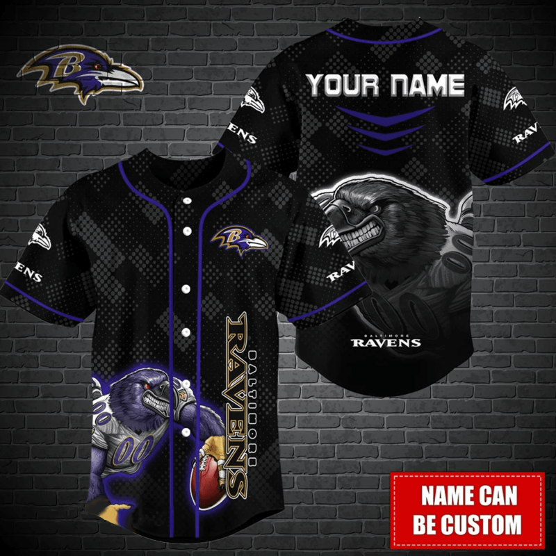 Baltimore Ravens Personalized Baseball Jersey