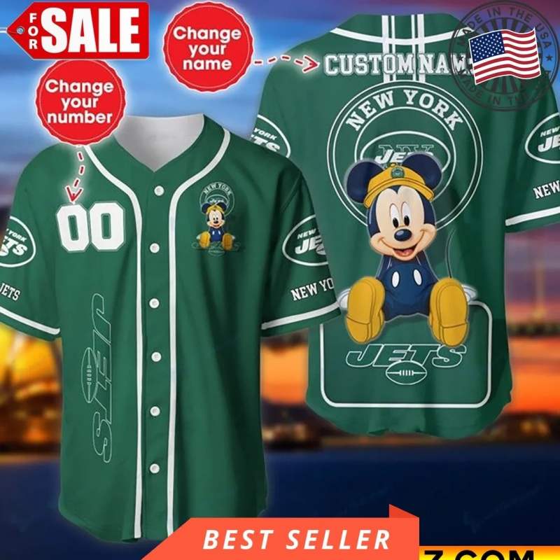 New York Jets Personalized Baseball Jersey