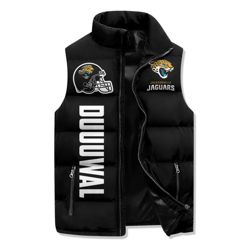 Jacksonville Jaguars Puffer Jacket Back View