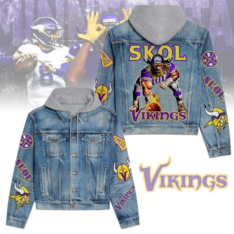 Minnesota Vikings Hooded Denim Jacket