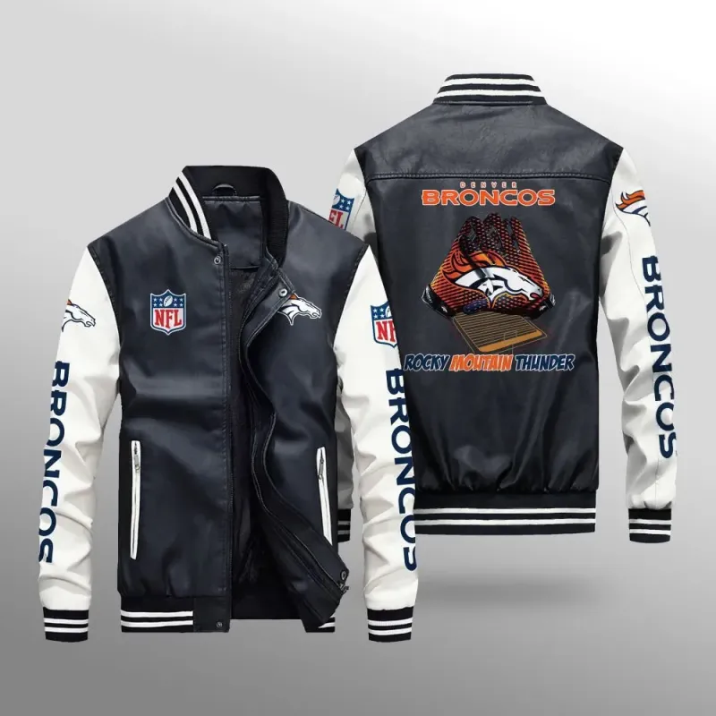 Denver Broncos Leather Bomber Jacket