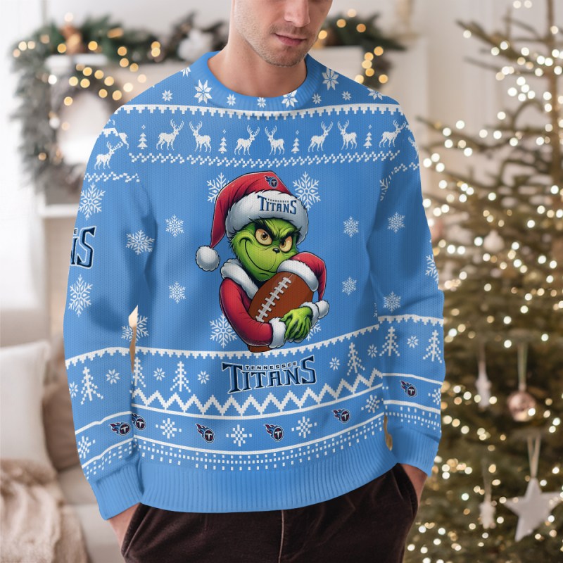 Tennessee Titans Premium Ugly Christmas Sweater Outdoor View 2