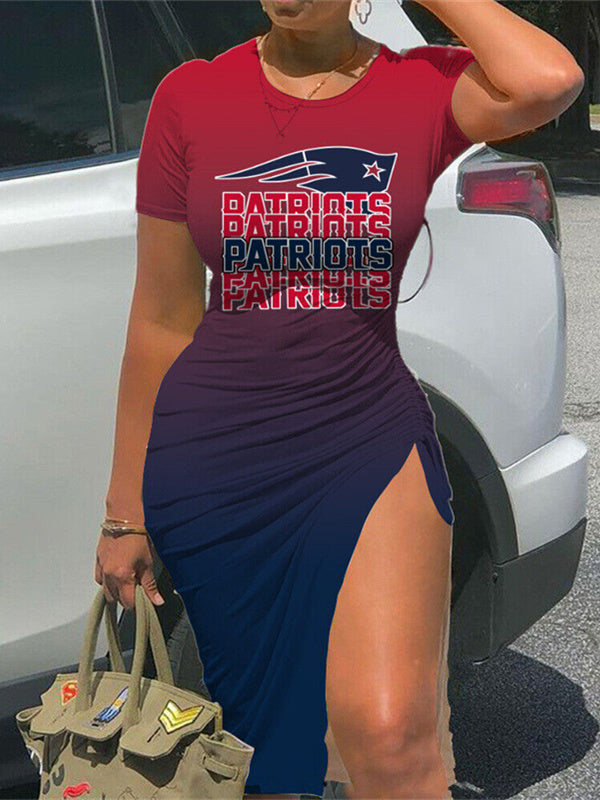 New England Patriots Slit Bodycon Dress