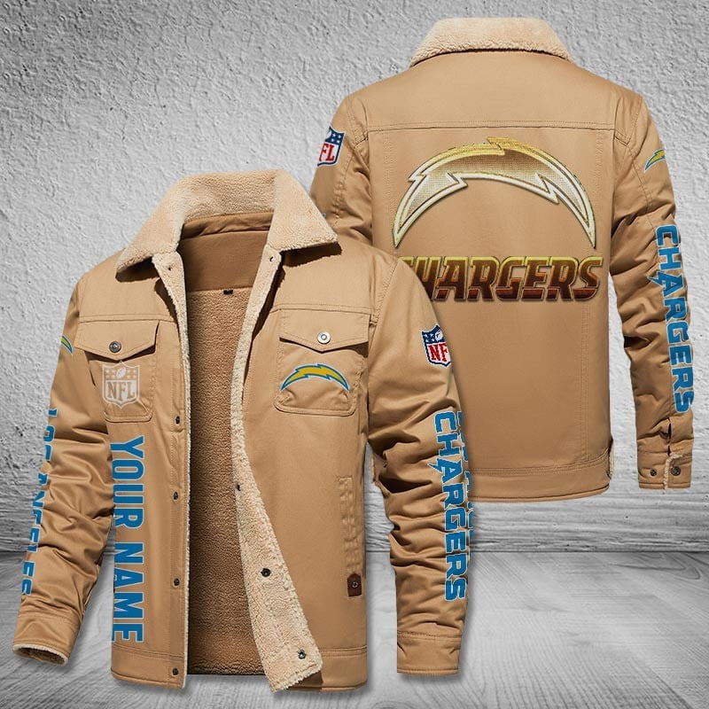 Los Angeles Chargers Winter Fleece Bomber Jacket Image 2