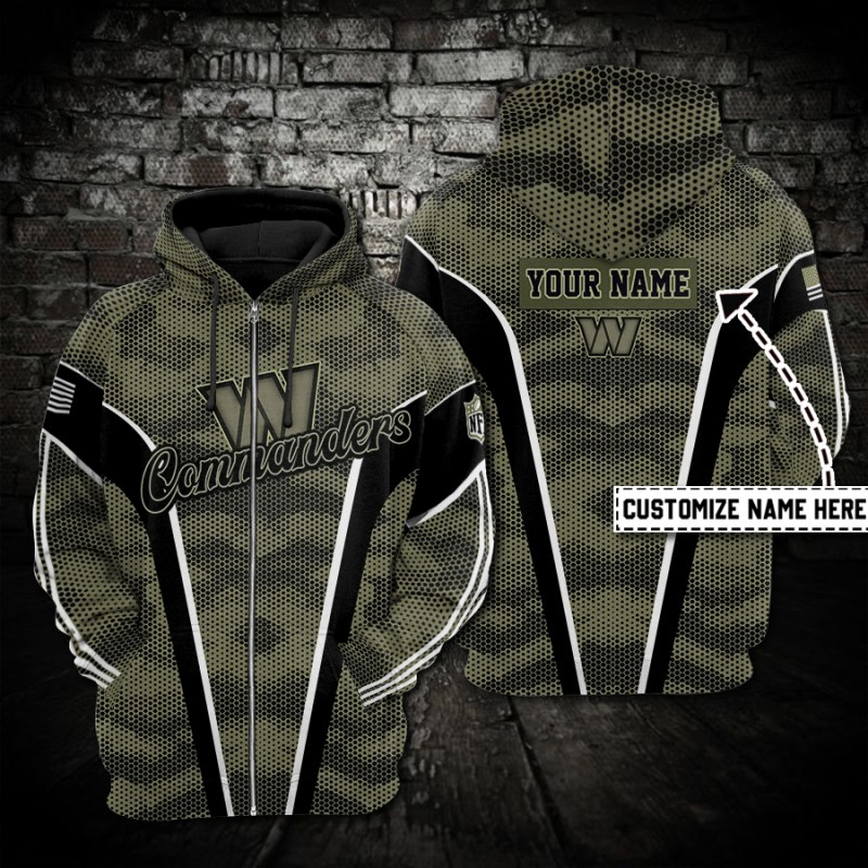 Washington Commanders Personalized Hoodie Front View