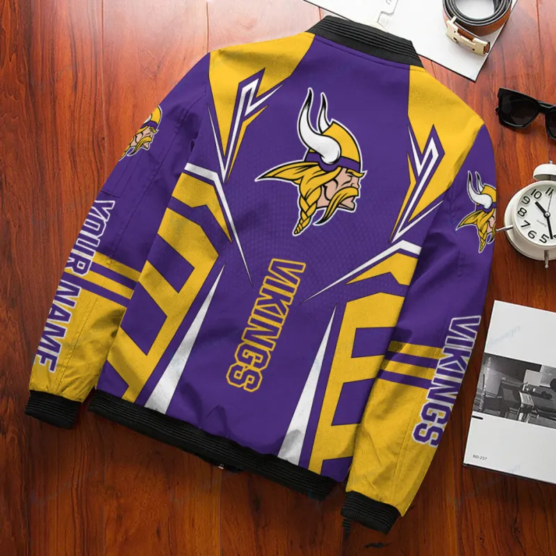 Minnesota Vikings Personalized Bomber Jacket