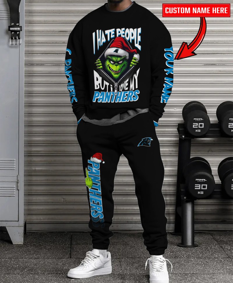 Carolina Panthers Combo Unisex Sweatshirt and Sweatpants - Christmas Collection