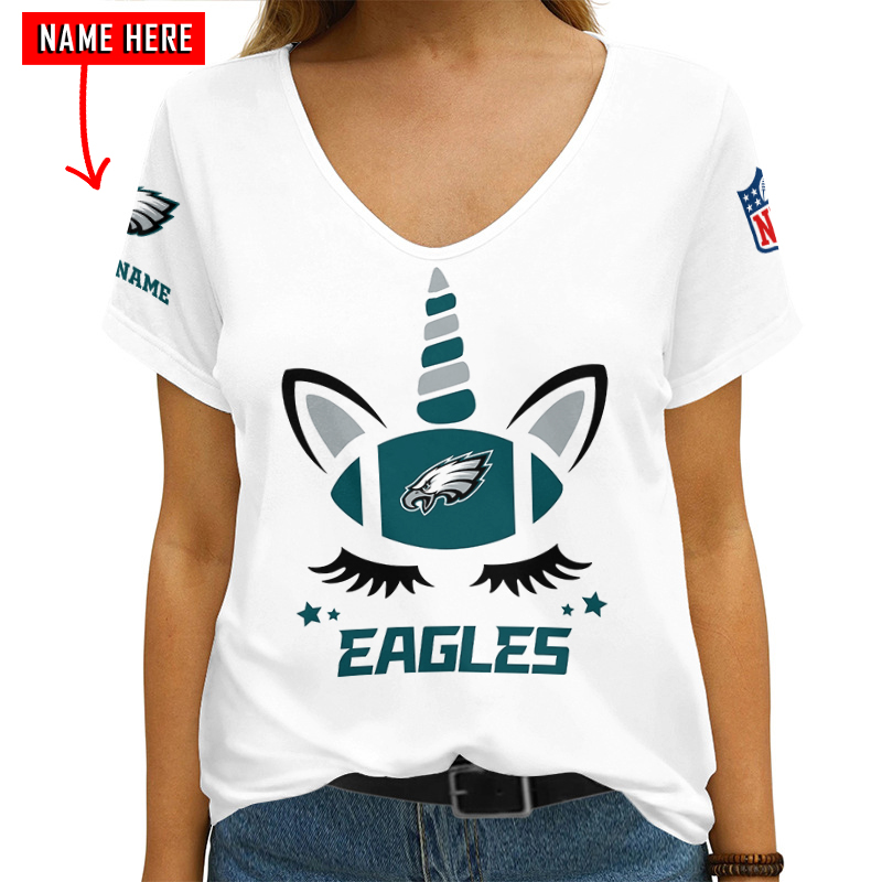 Personalized V-neck T-shirt for Philadelphia Eagles