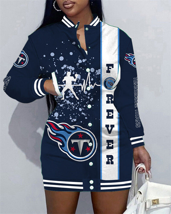 Tennessee Titans Women Button Down Jacket Dress