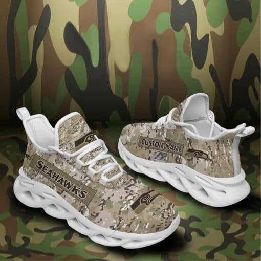 Seattle Seahawks Personalized Yezy Running Sneakers