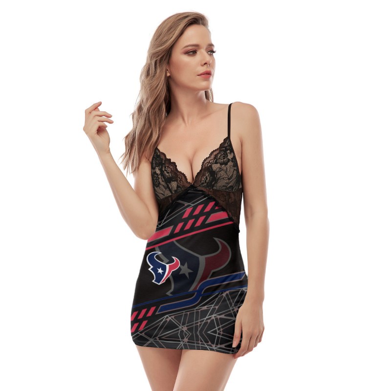 Houston Texans Lace Back Strap Slip Dress