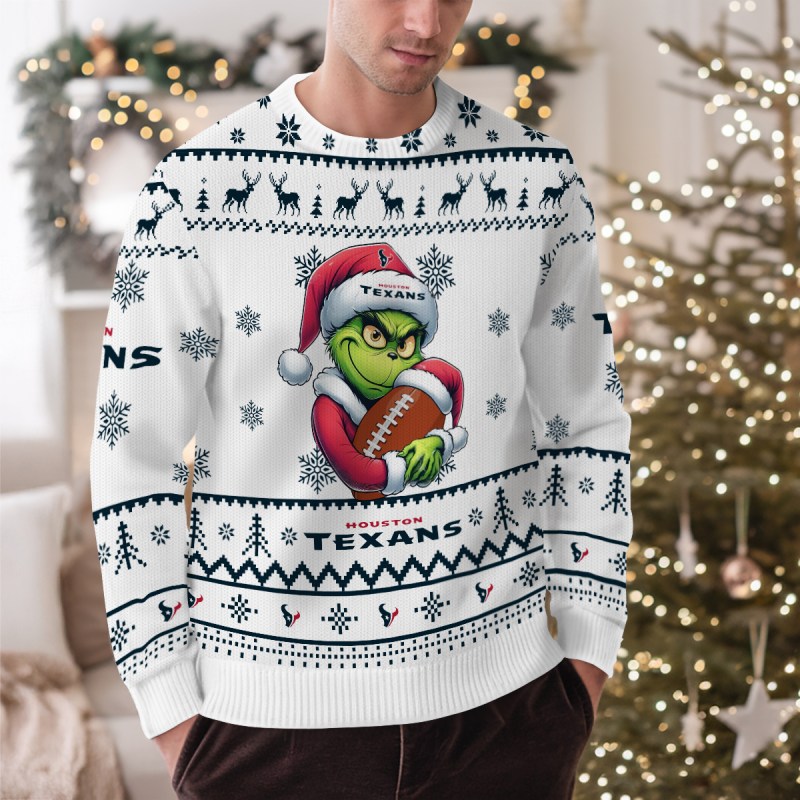 Houston Texans Ugly Christmas Sweater Outdoor View 1