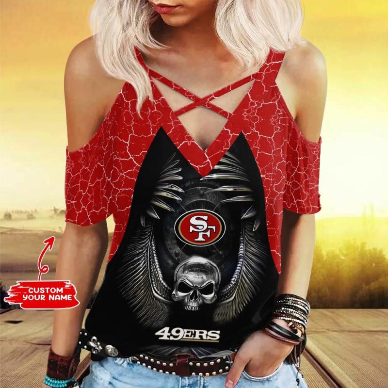 San Francisco 49ers Personalized Miss Hollow Out Blouse Shirt