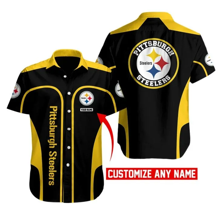 Pittsburgh Steelers Personalized Button Shirt