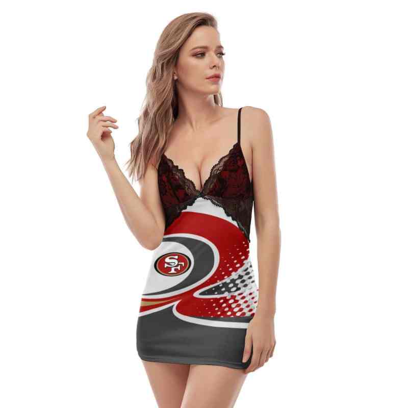 San Francisco 49ers Lace Back Strap Slip Dress 2