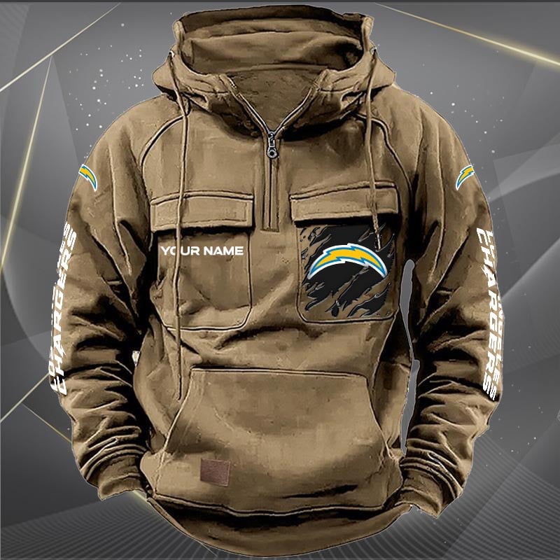 Los Angeles Chargers Zip Hoodie Pockets
