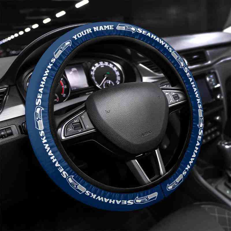 Seattle Seahawks Personalized 3D Steering Wheel Cover