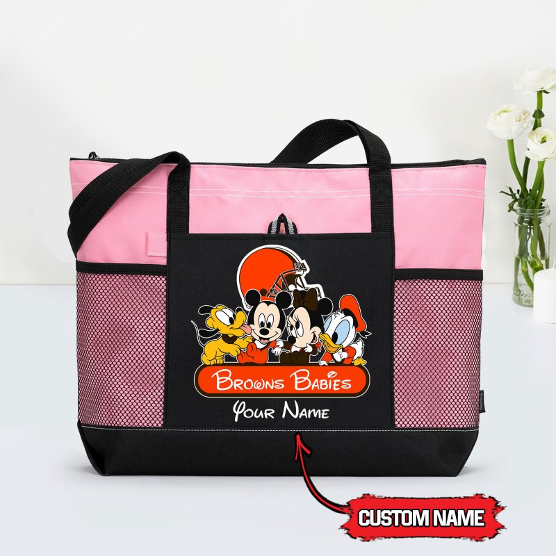 Cleveland Browns Personalized Babies Tote Bag Pink