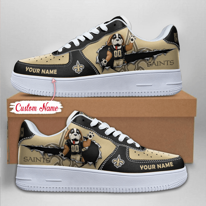 New Orleans Saints Custom Name Air Force 1 Sneaker