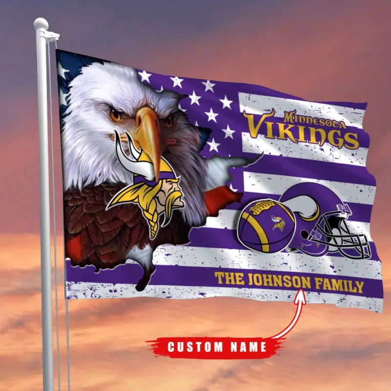 Minnesota Vikings-Flag-Custom Name - AzicoStar