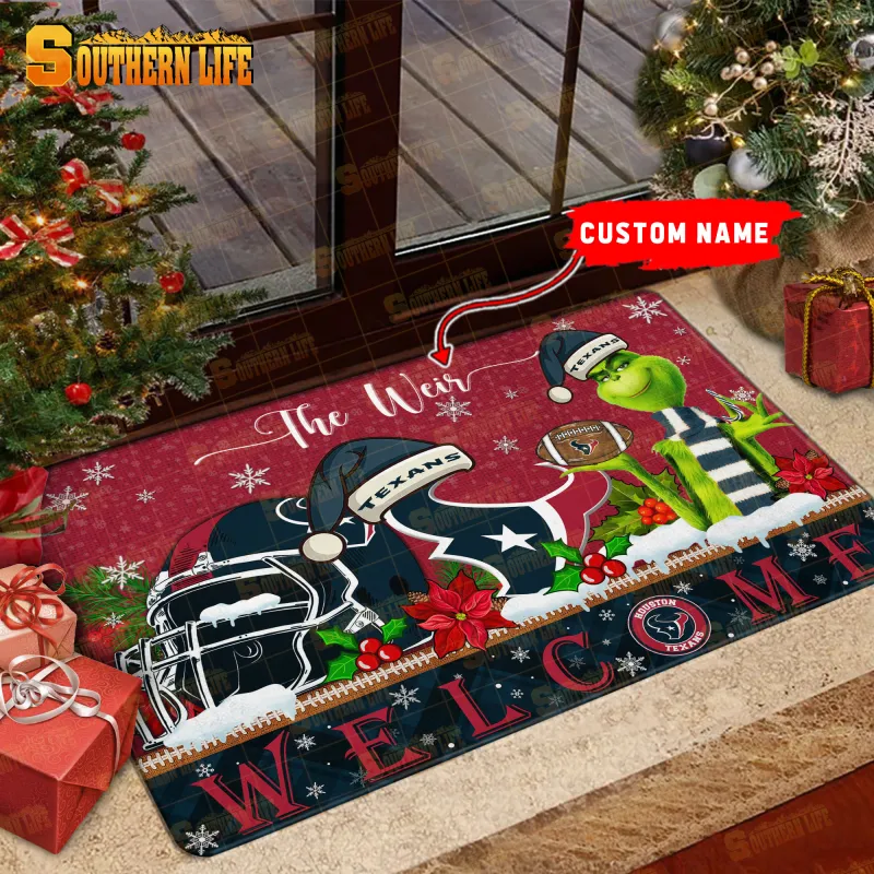 Houston Texans Christmas Doormat