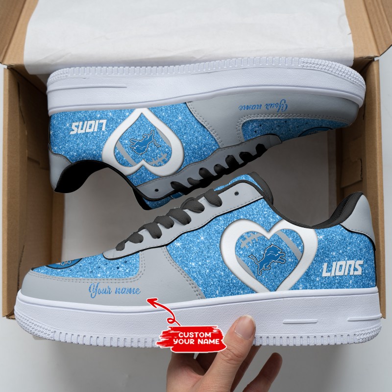 Interior of Detroit Lions AF1 Shoes