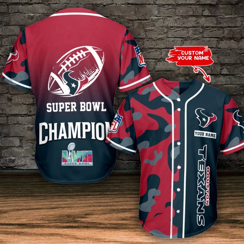 Houston Texans Personalized Baseball Jersey