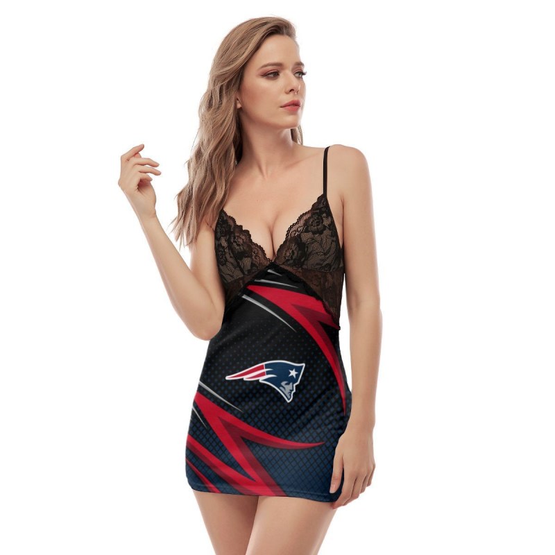 New England Patriots Lace Back Strap Slip Dress