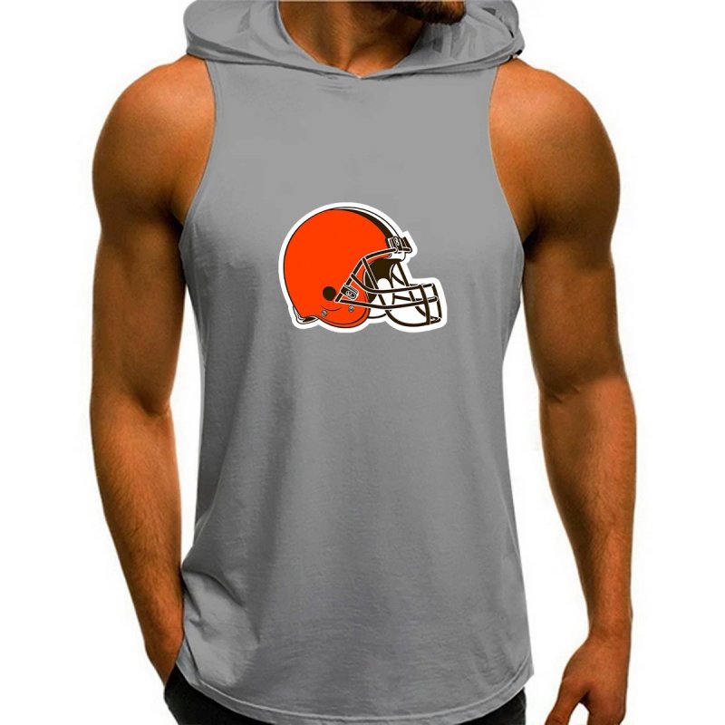 Cleveland Browns Man Gym-Sport Hoodie Vest - Lifestyle Image