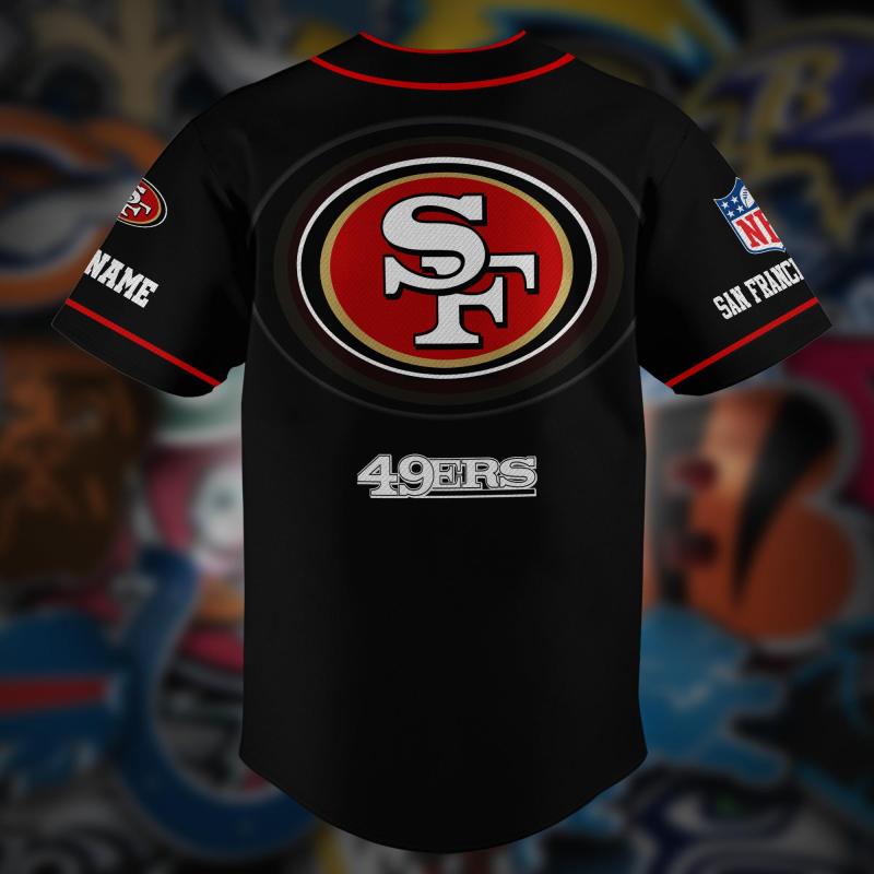 San Francisco 49ers Baseball Jersey Back View