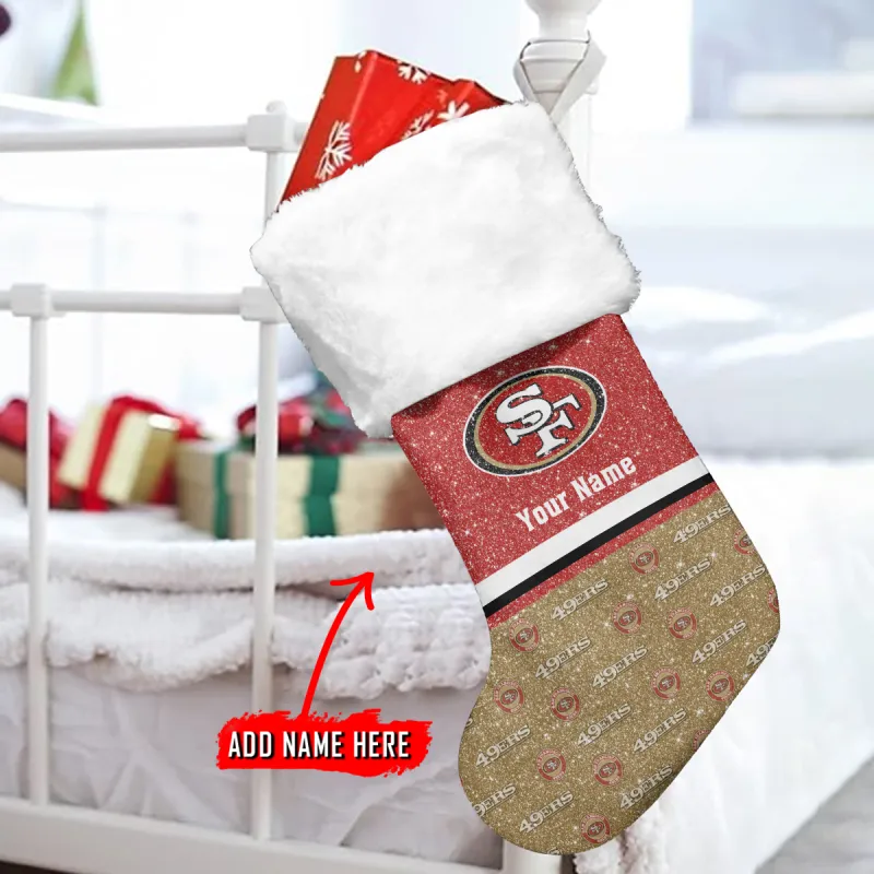 San Francisco 49ers Personalized Christmas Socks