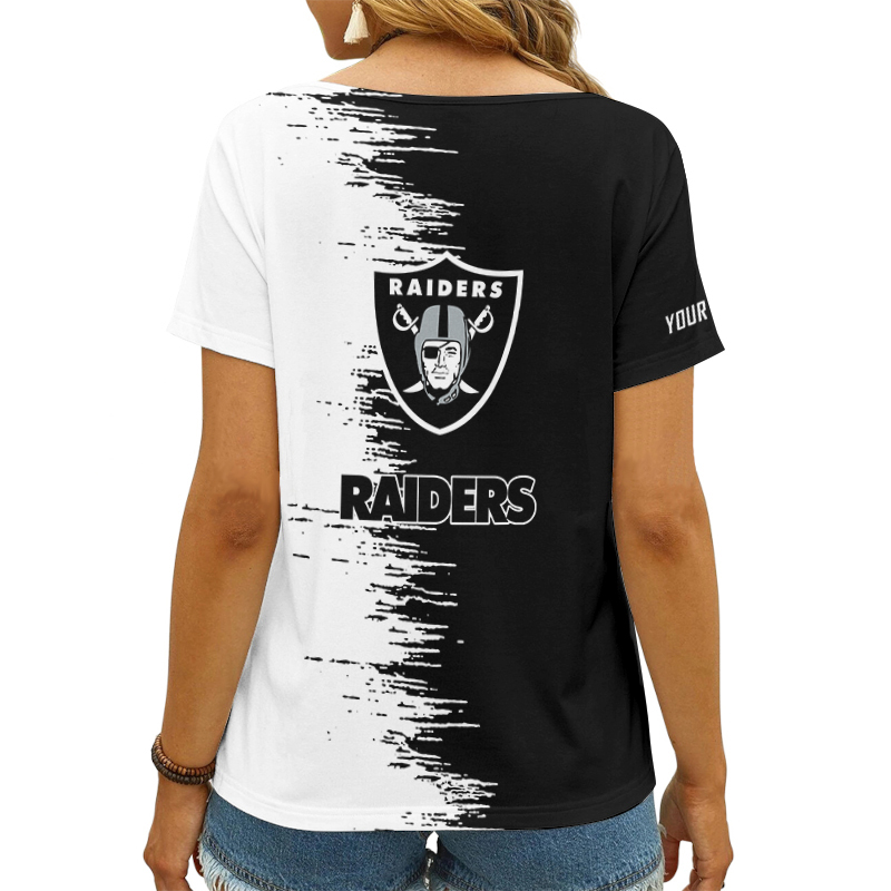 Las Vegas Raiders V-neck T-shirt back view