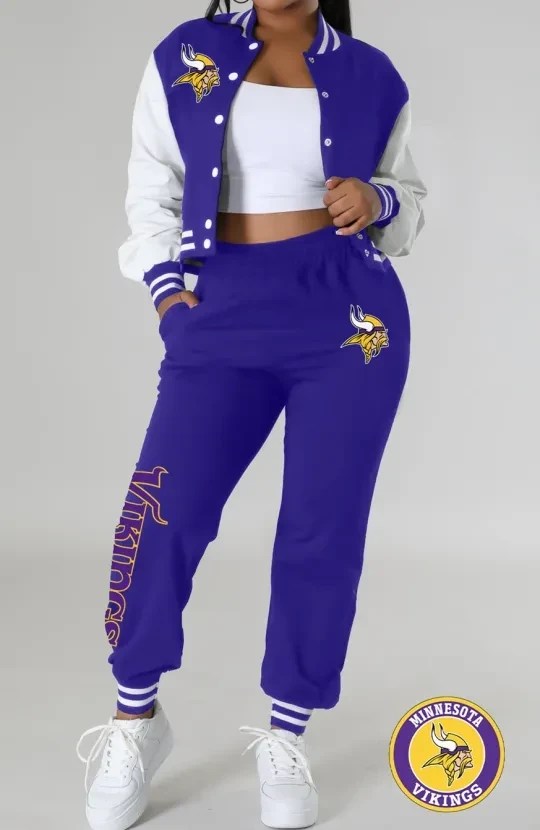 Minnesota Vikings Women's Varsity Jacket Tracksuit