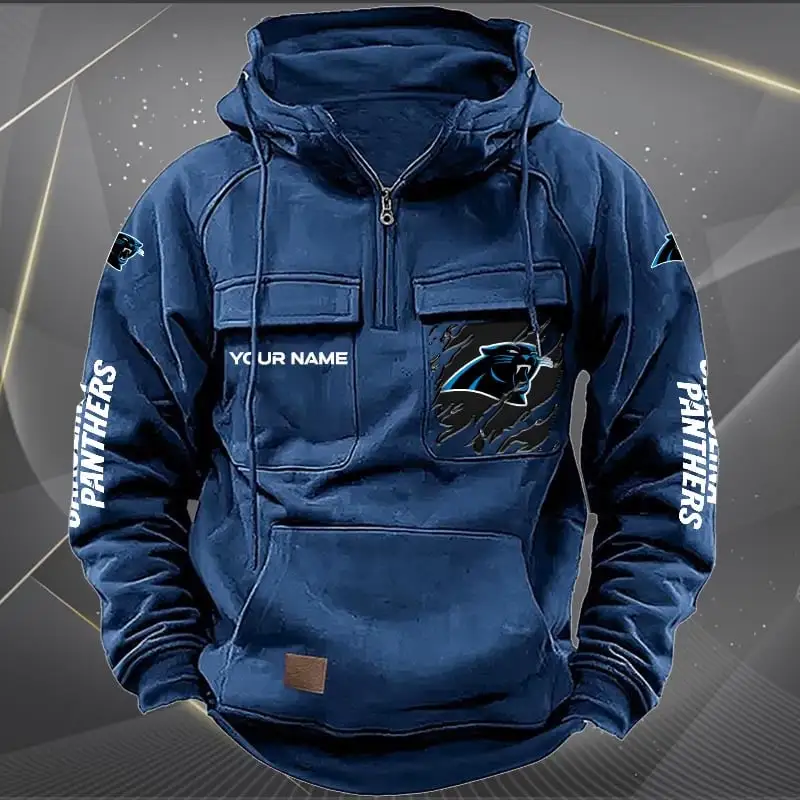 Carolina Panthers Hoodie Multi-Pockets