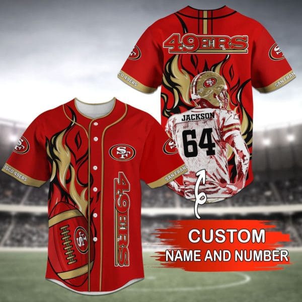 San Francisco 49ers Personalized Baseball Jersey