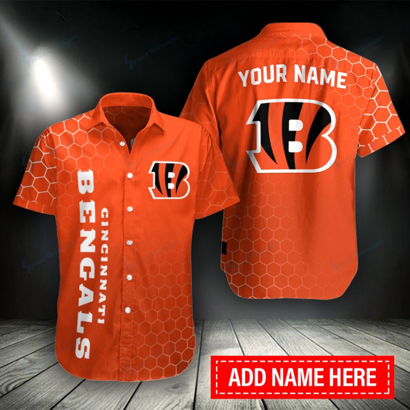 Cincinnati Bengals Personalized Button Shirt Sizing Chart