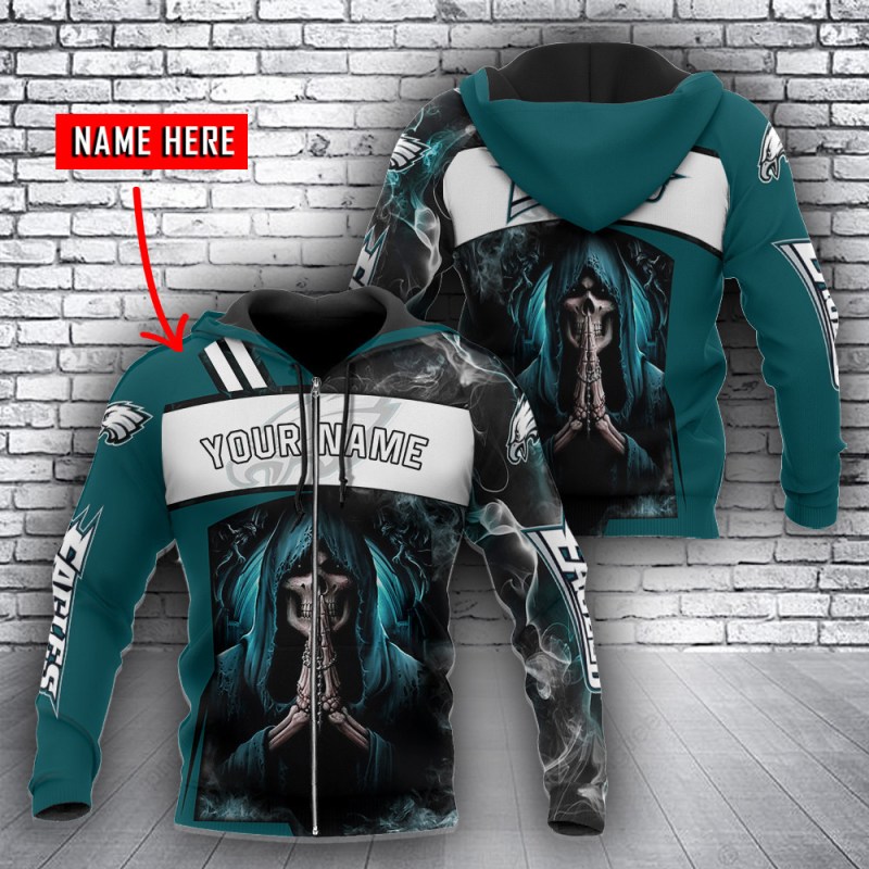 Philadelphia Eagles Personalized Hoodie - Back View