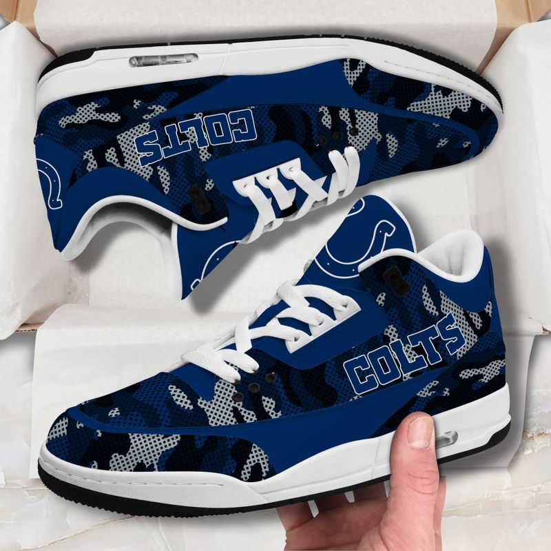 Indianapolis Colts White Genuine Leather JD03 Shoes