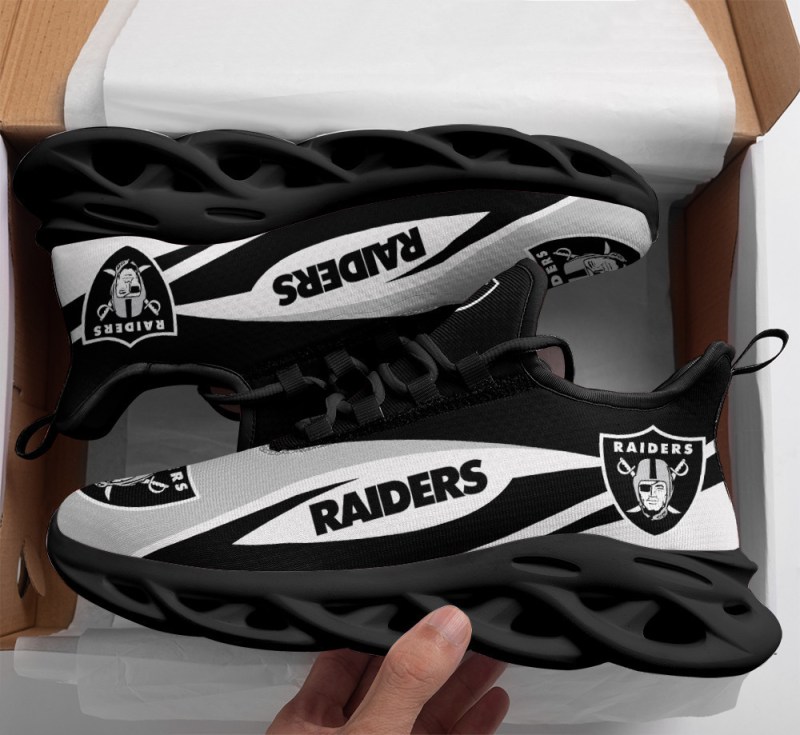 Las Vegas Raiders Yezy Running Sneakers - Back View