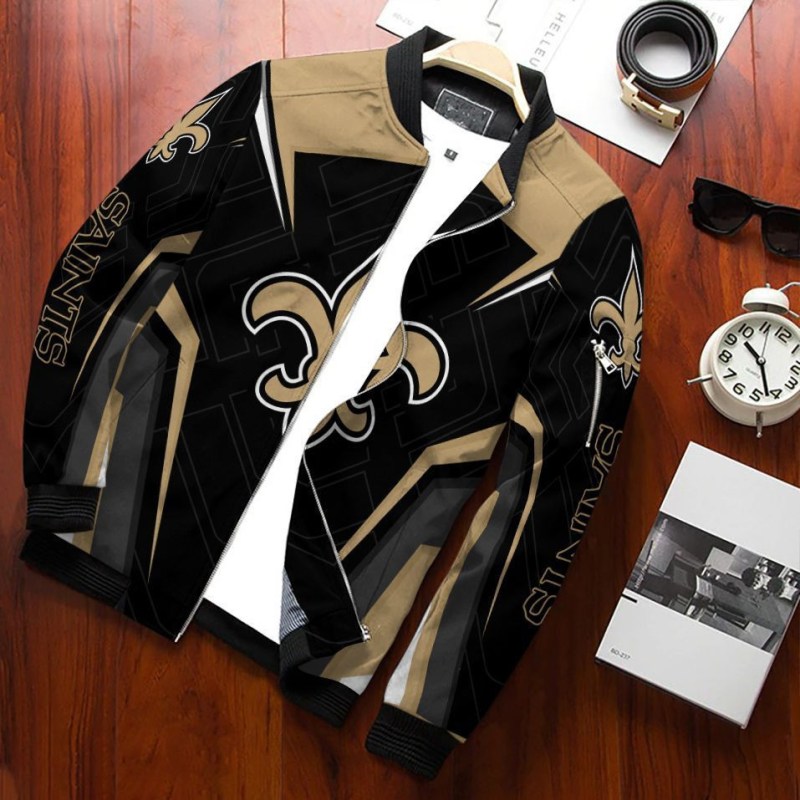 New Orleans Saints Bomber Jacket Front View
